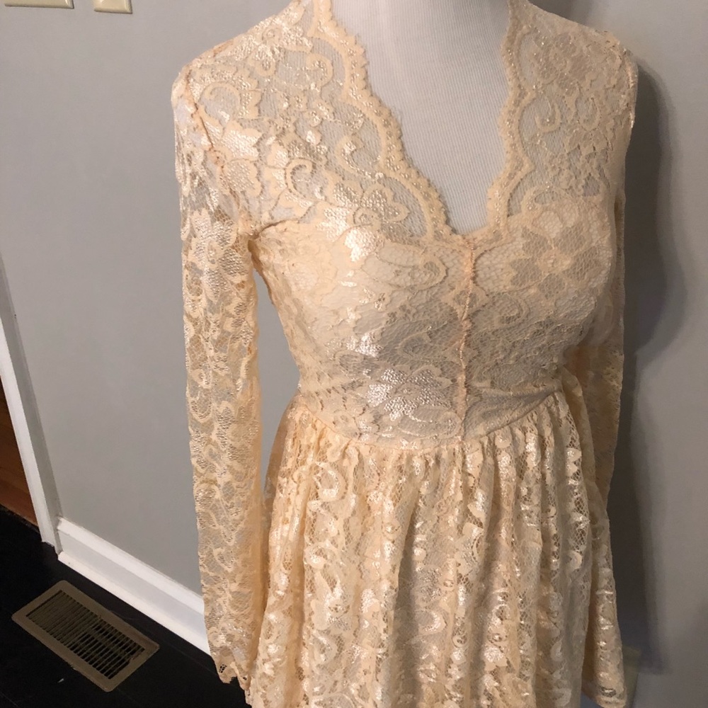 ASOS CREAM LACE DRESS - Picture 3 of 5